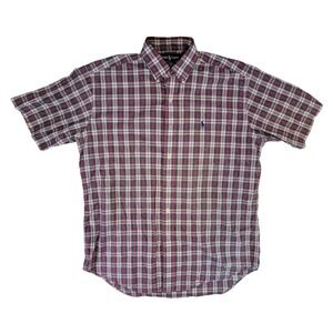 Ralph Lauren Blake Short Sleeve Plaid Button Up Shirt Men Size Medium